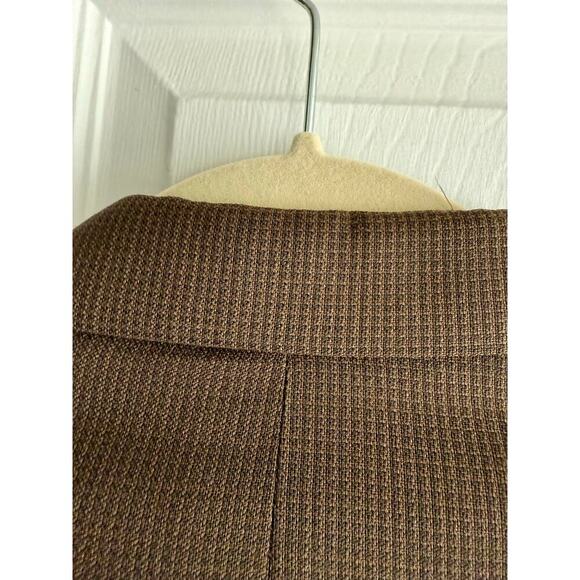 Oscar de la Renta Men’s Brown 2 Button Vintage Suit Jacket 46R - Picture 7 of 10